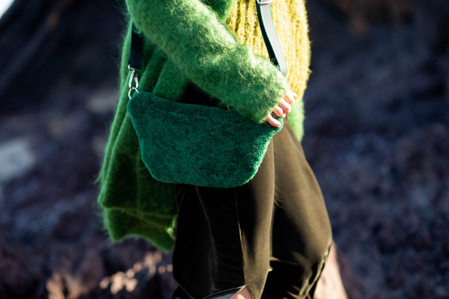 Slip dress Silk Velvet - Khaki green.