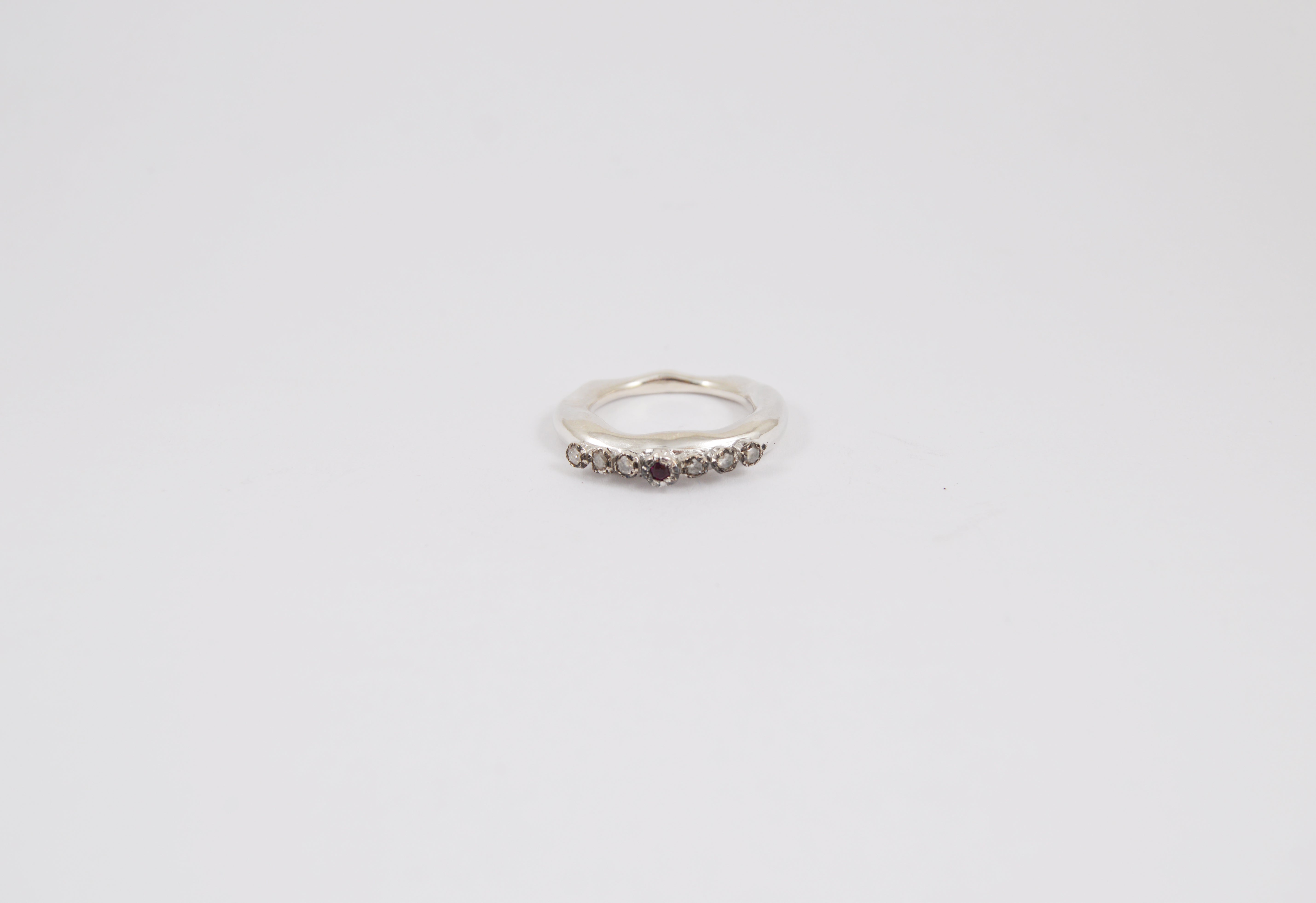 Rosa Maria Ring -POPPY 5 (7) (Sterling Silver) diA CO 6P BLK 1P