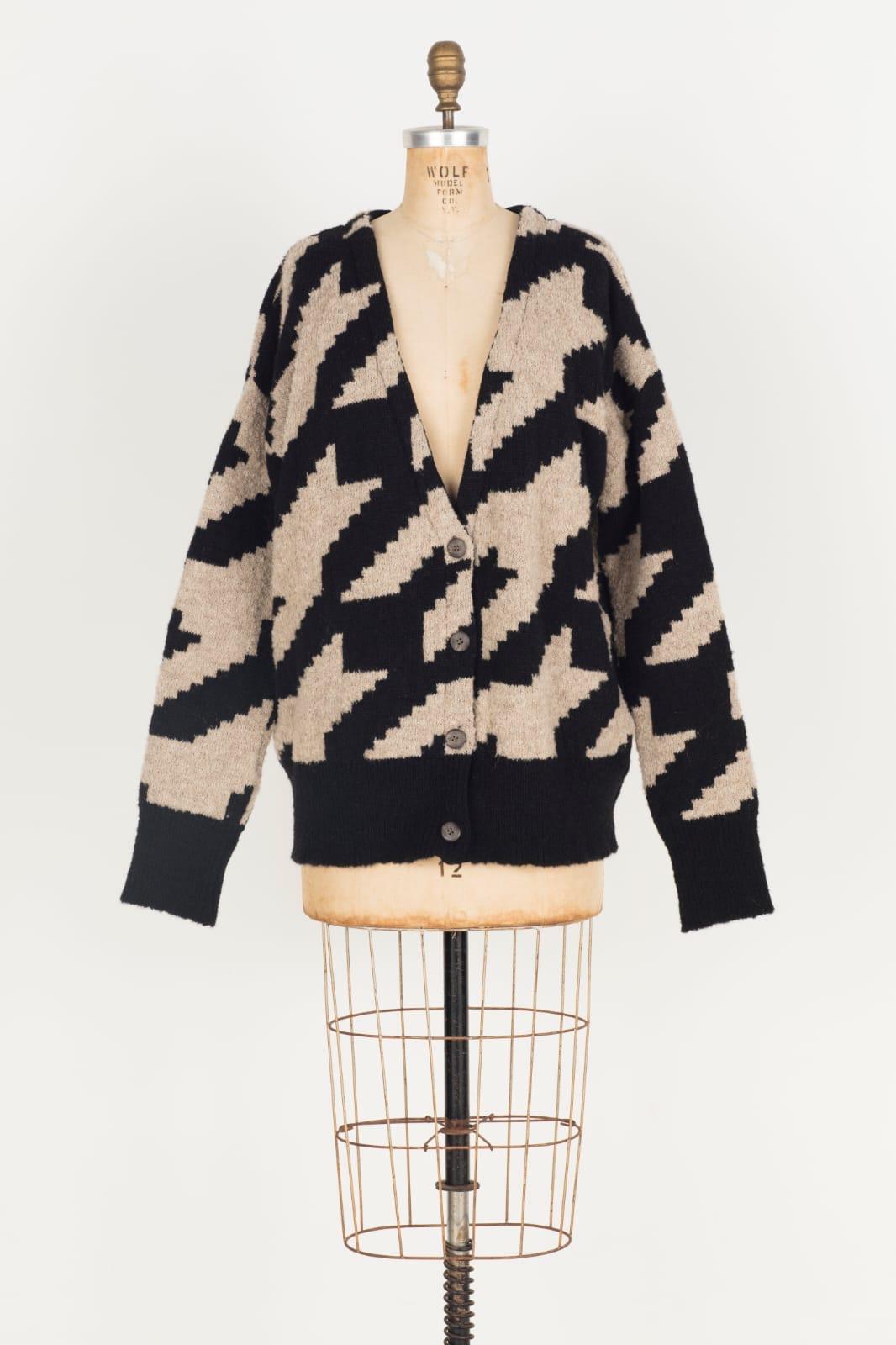FEATHERY YARN ARGYLE JACQYARD CARDIGAN⭐︎ Argyle Jacquard Grandpa Cardigan (Alpaca) – Amano by Lorena