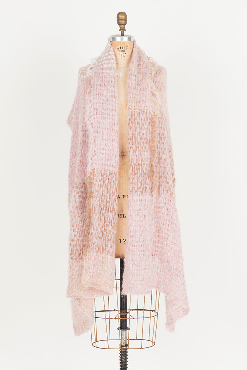 Hand loom Alpaca wrap - Pinks