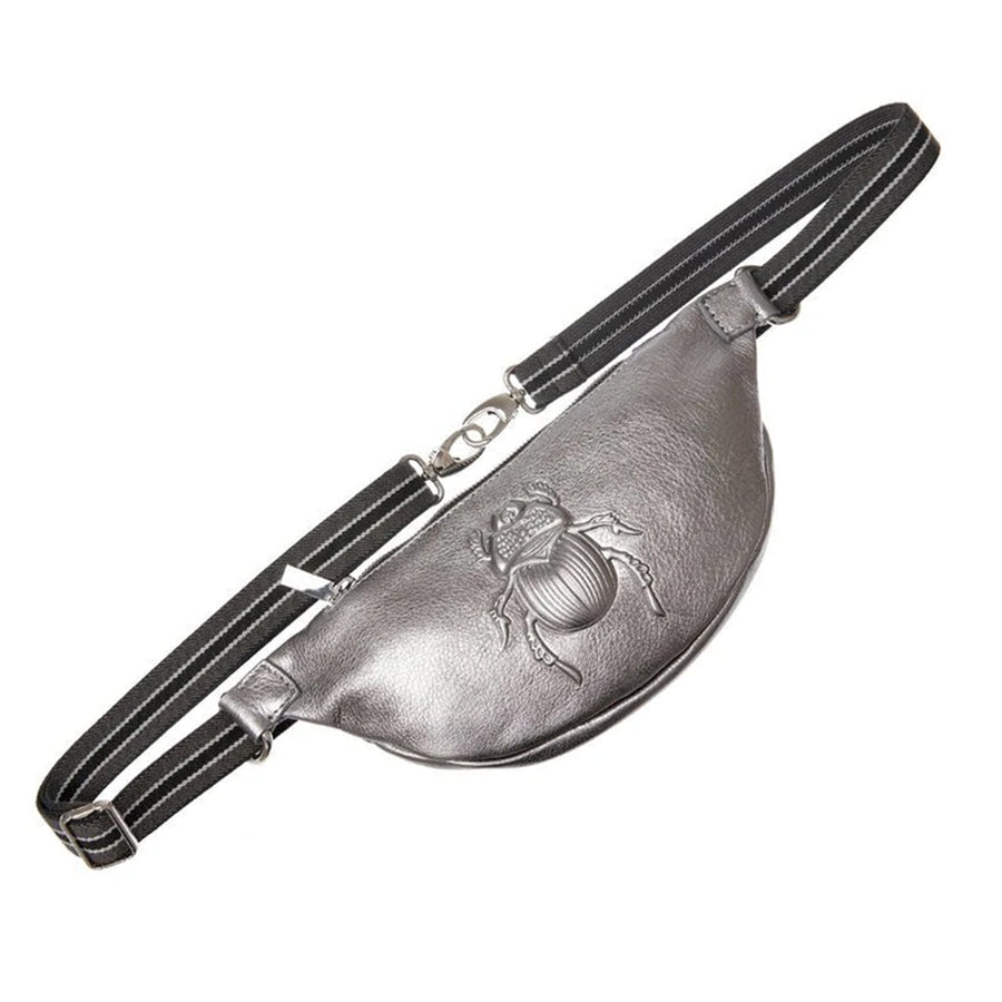 Gabriele Frantzen Metallic Platinum Scarab Belt Bag