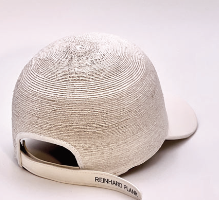 Reinhard Plank cap leather and straw - white
