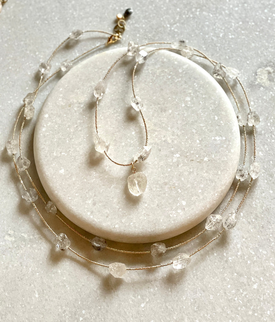 Hefty Spacer Necklace - Herkimer Diamonds