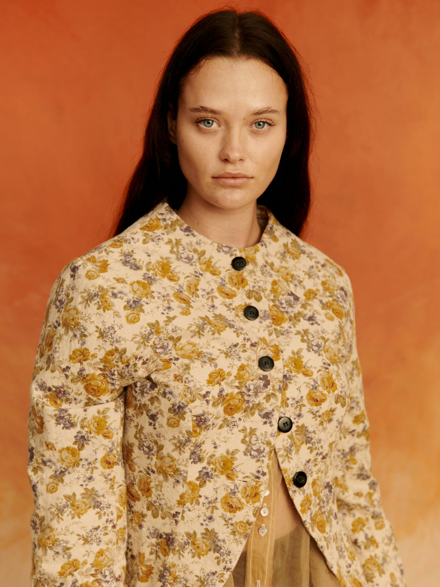 Crop riding jacket - Floral