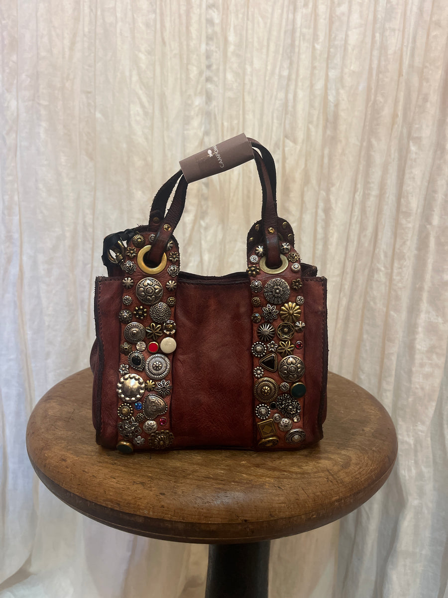 Campomaggi Bella Di Notte – Elegantes Leder-Accessoire Mit Nieten & Strasssteinen, Made In Italy