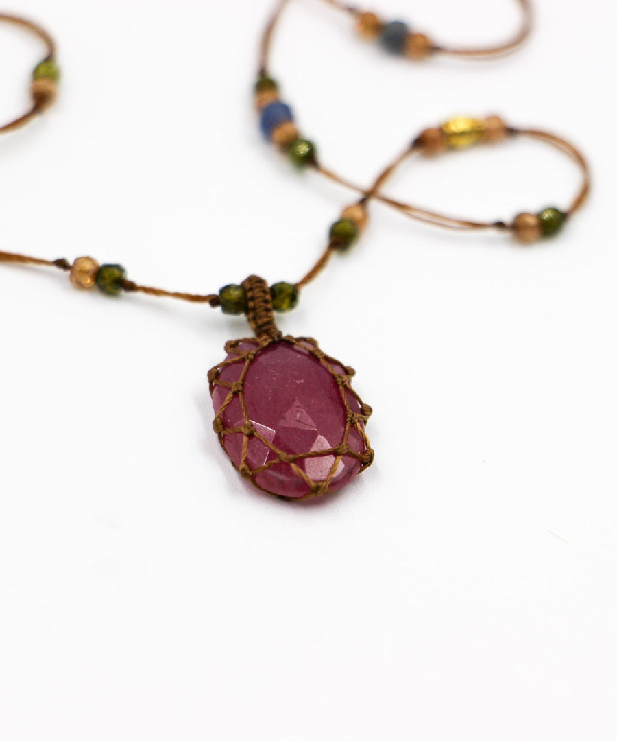 So Precious Short Tibetan Necklace - Ruby - Mix Ruby