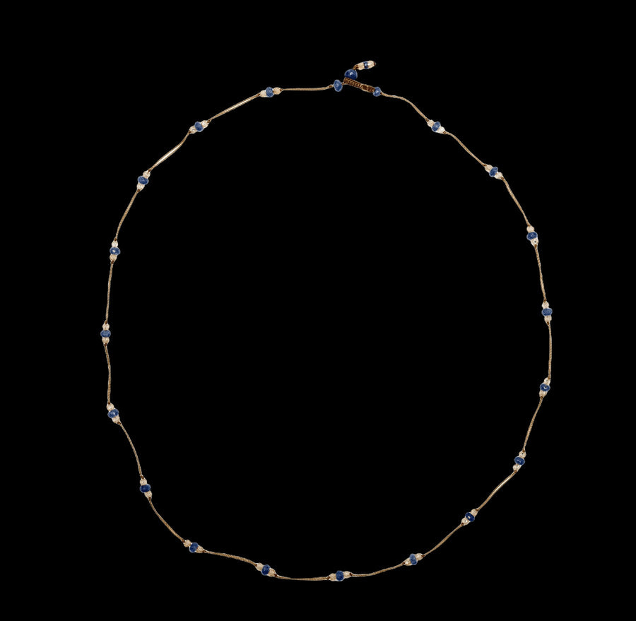 Loopy Duo Bracelets / Necklace - Saphire With Champagne Quartz