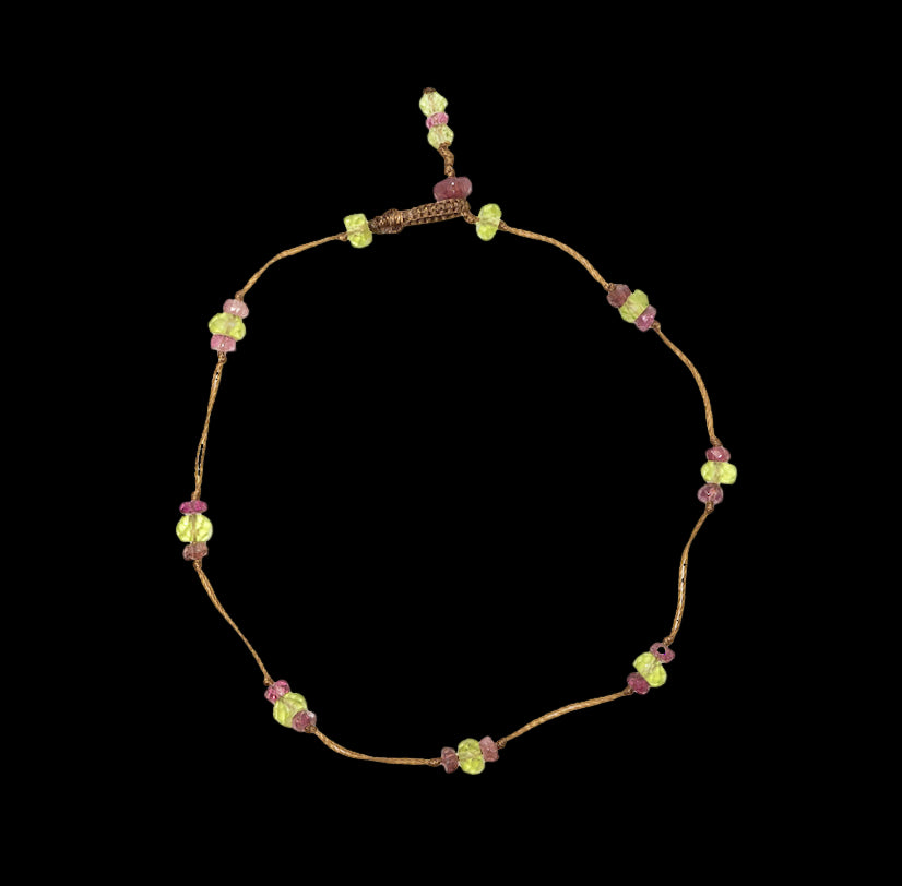T. Bee Bracelet Duo Peridot With Pink Tourmaline