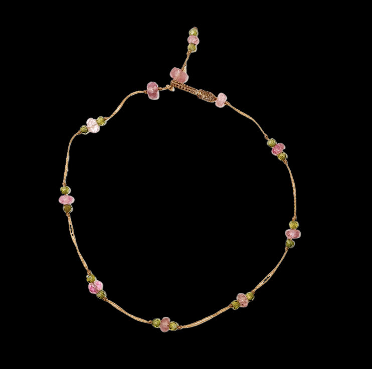 T. Bee Bracelet Duo Pink Tourmaline With Green Peridot