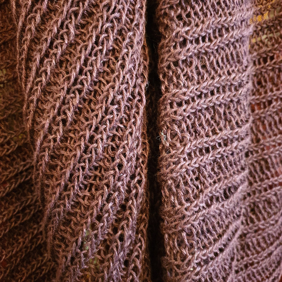 Hand Knit Shrug (Linen) W/ Foil Print - Sage