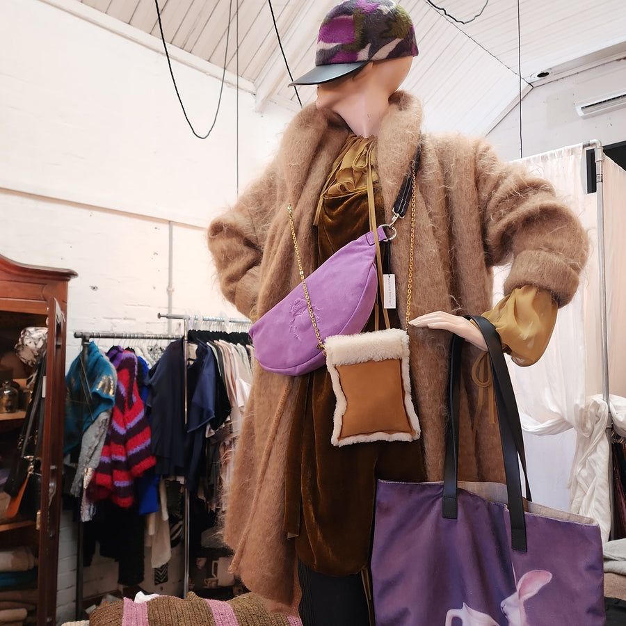 Cocoon Coat (Mohair) - Orange