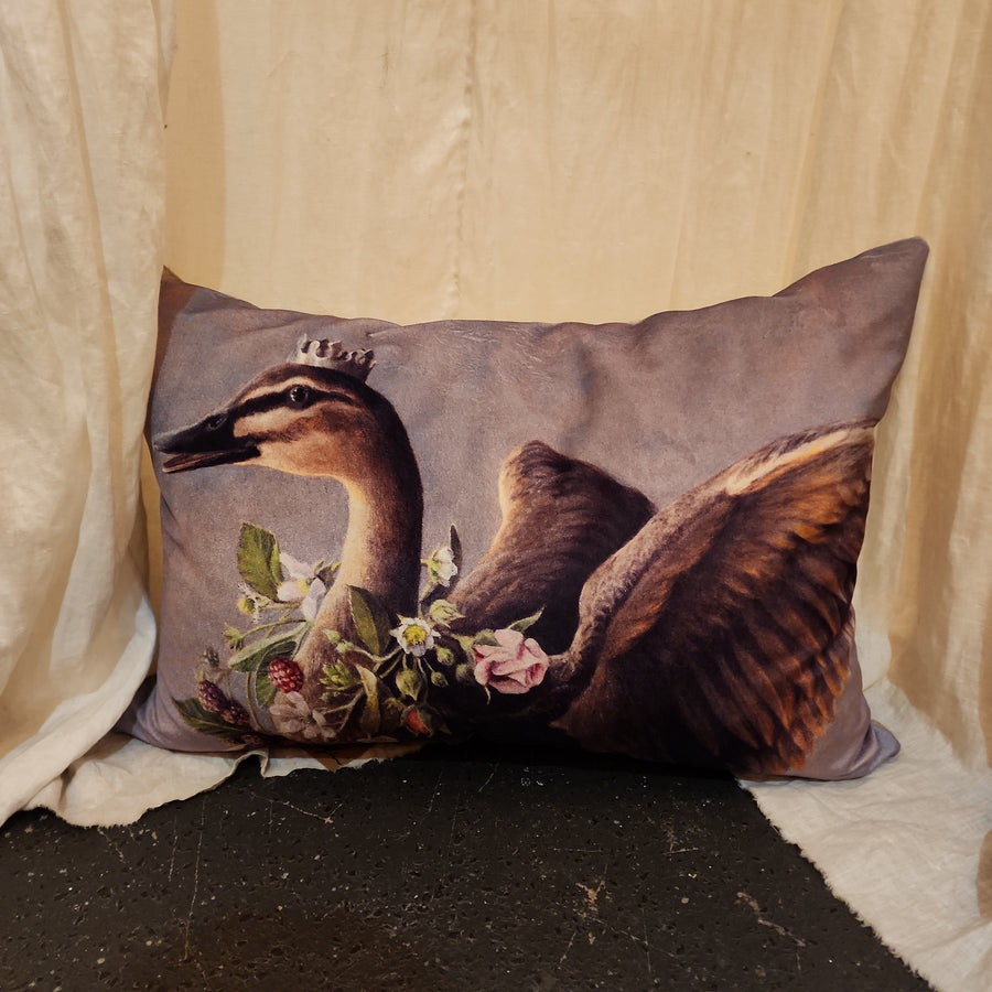 Velvet Woodland Duck Cushion