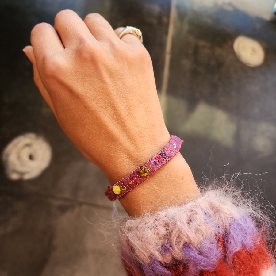 Antonia Rossi hand embroidered silk bracelet