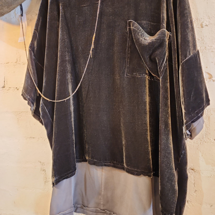 Silk Velvet Tee Top - Gold