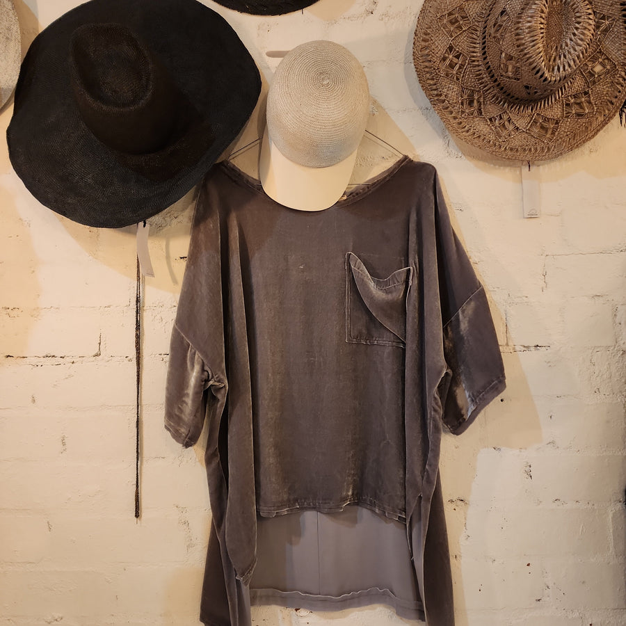 Silk Velvet Tee Top - Gold