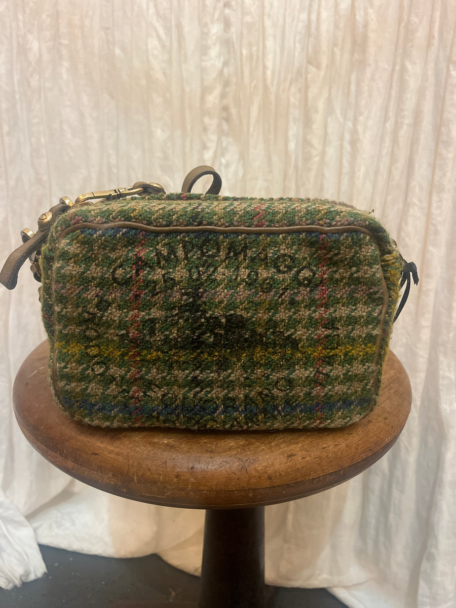 Campomaggi -  Bauletto mini cross body bag in Scottish check fabric in green