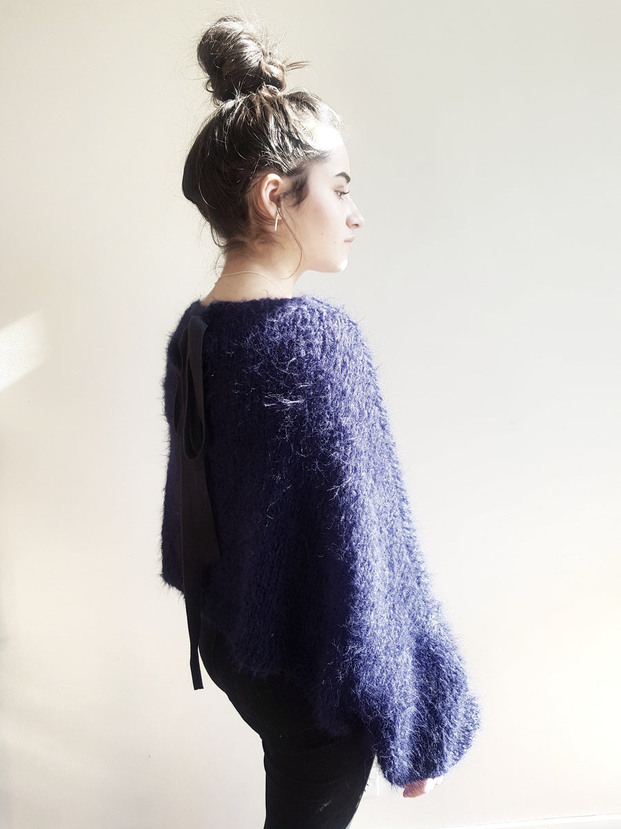 Hand Knit Batwing Sweater (Alpaca) .