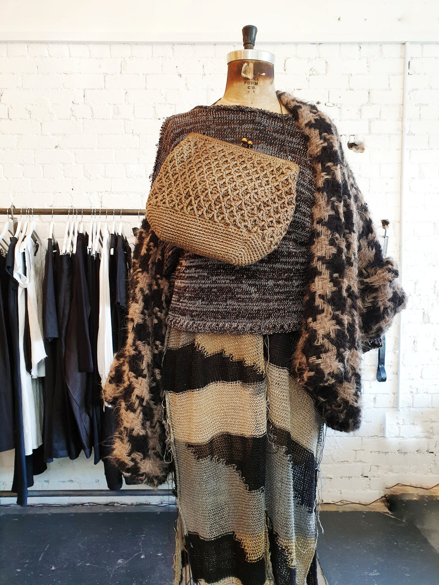 Hounds-Tooth Swing Jacket (Alpaca) Camel-Black