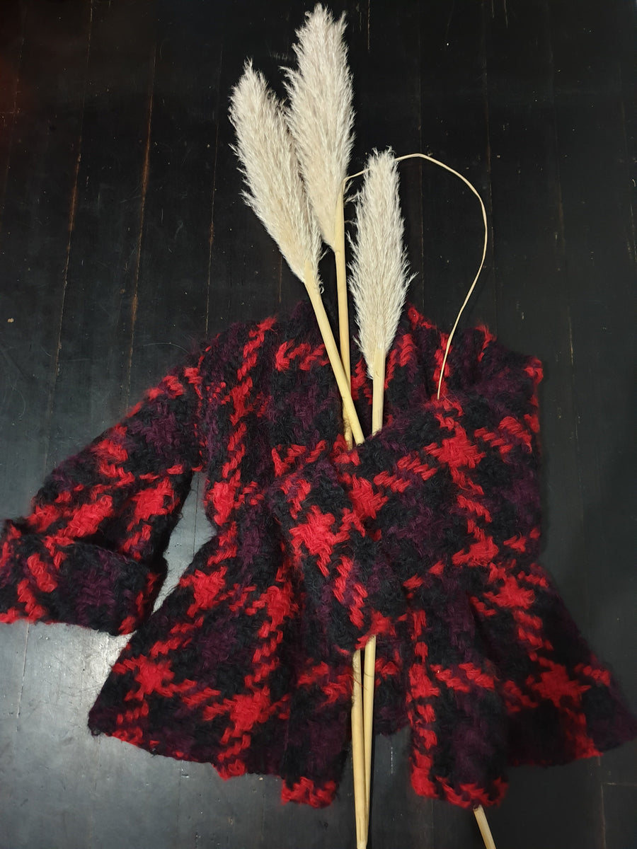 Hounds-Tooth Swing Jacket (Alpaca) Camel-Black