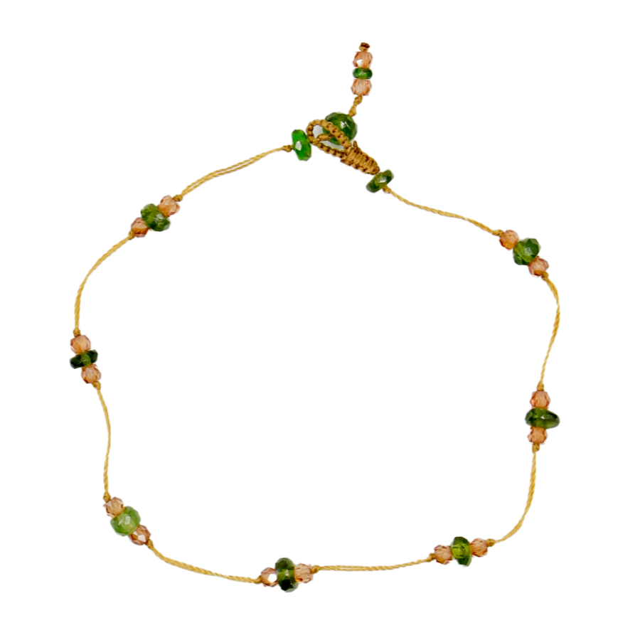 T. Bee Bracelet Tsavorite & Champagne Quartz