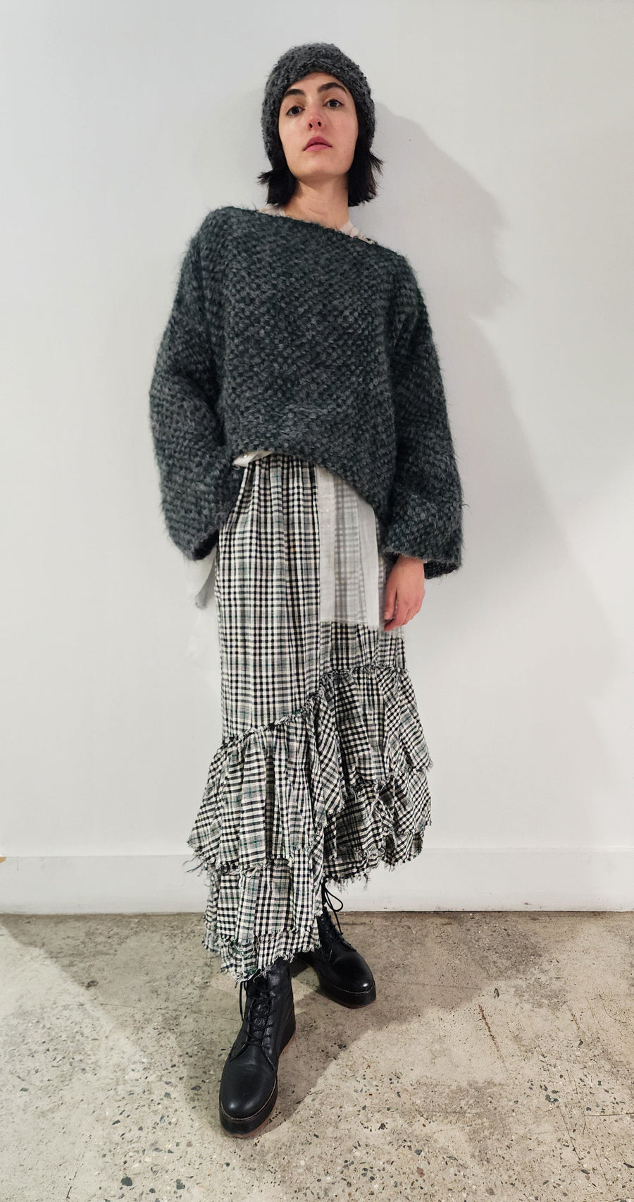 Hand Loom 2 Tone Sweater (Alpaca) Mocca - Nude