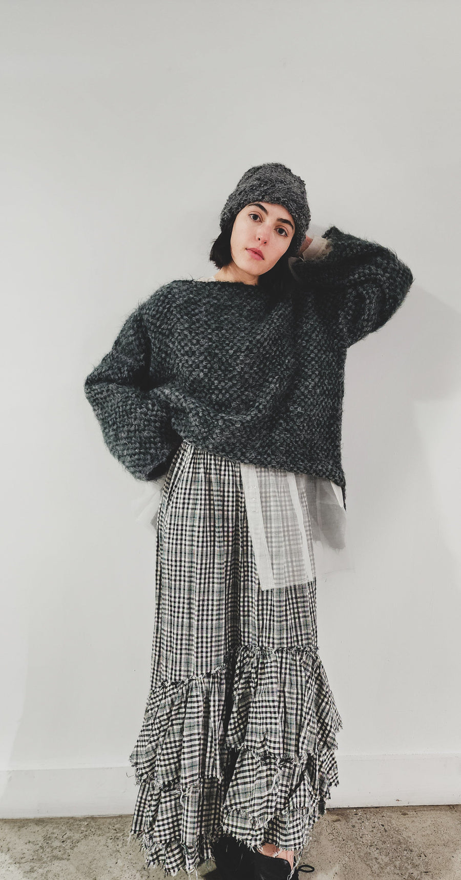 Hand Loom 2 Tone Sweater (Alpaca) Pink - Saffron