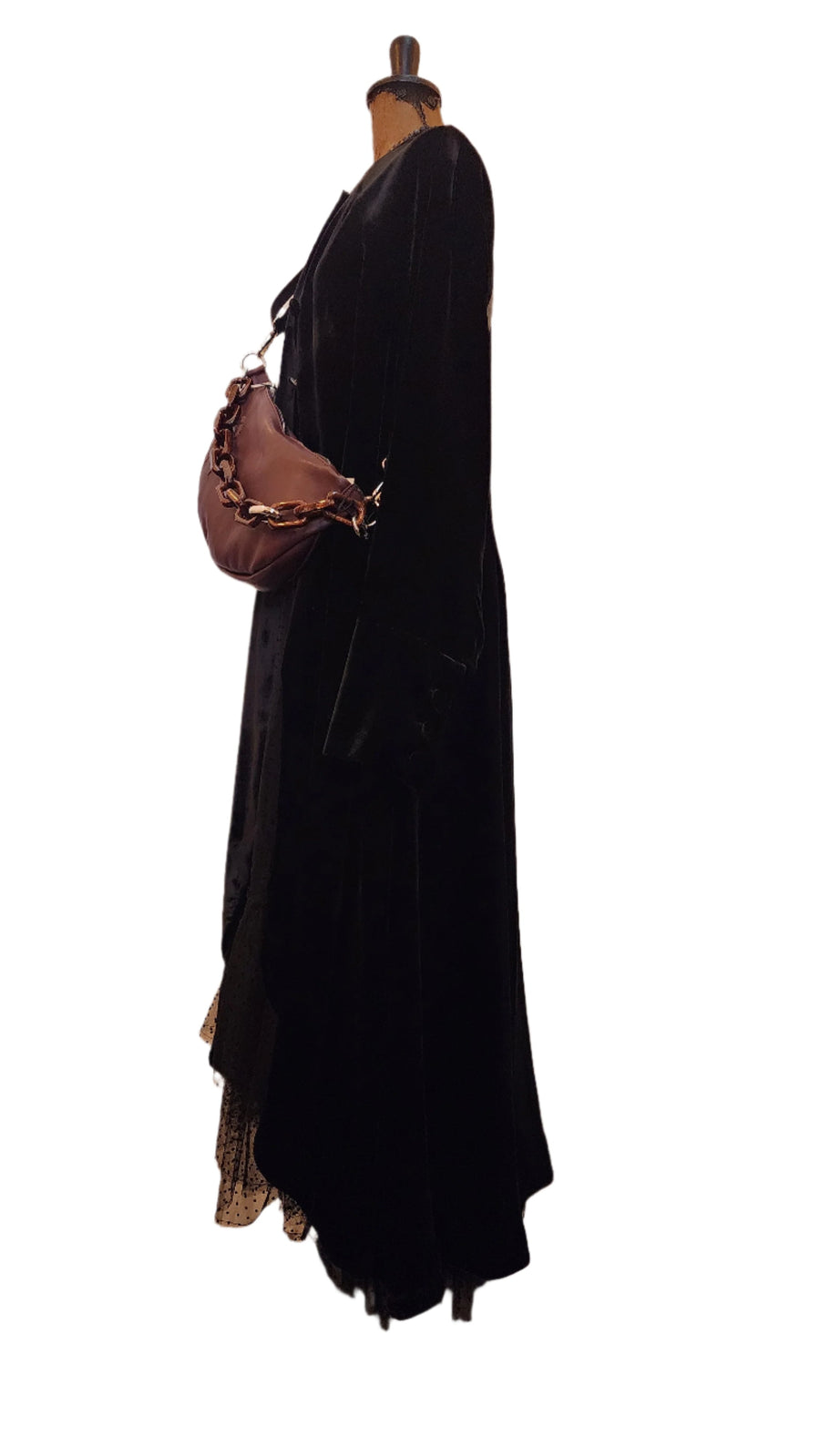 Maxi Riding Coat -(Silk) - Black