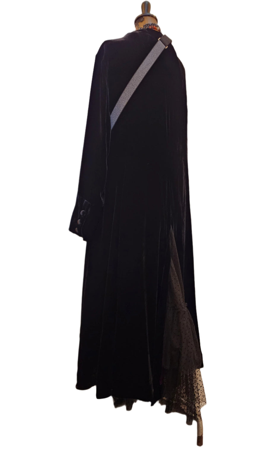 Maxi Riding Coat -(Silk) - Black