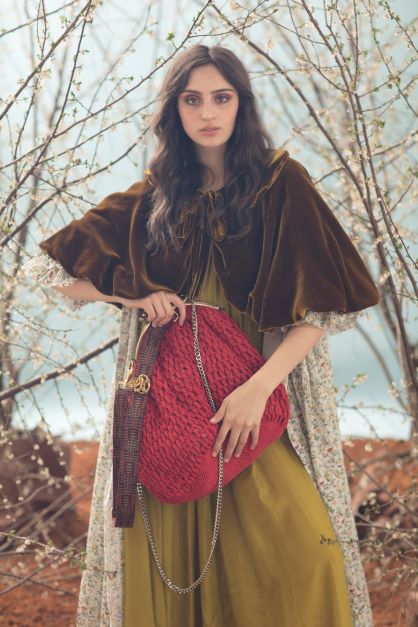 Silk Velvet Cocoon Capelet - Old Gold