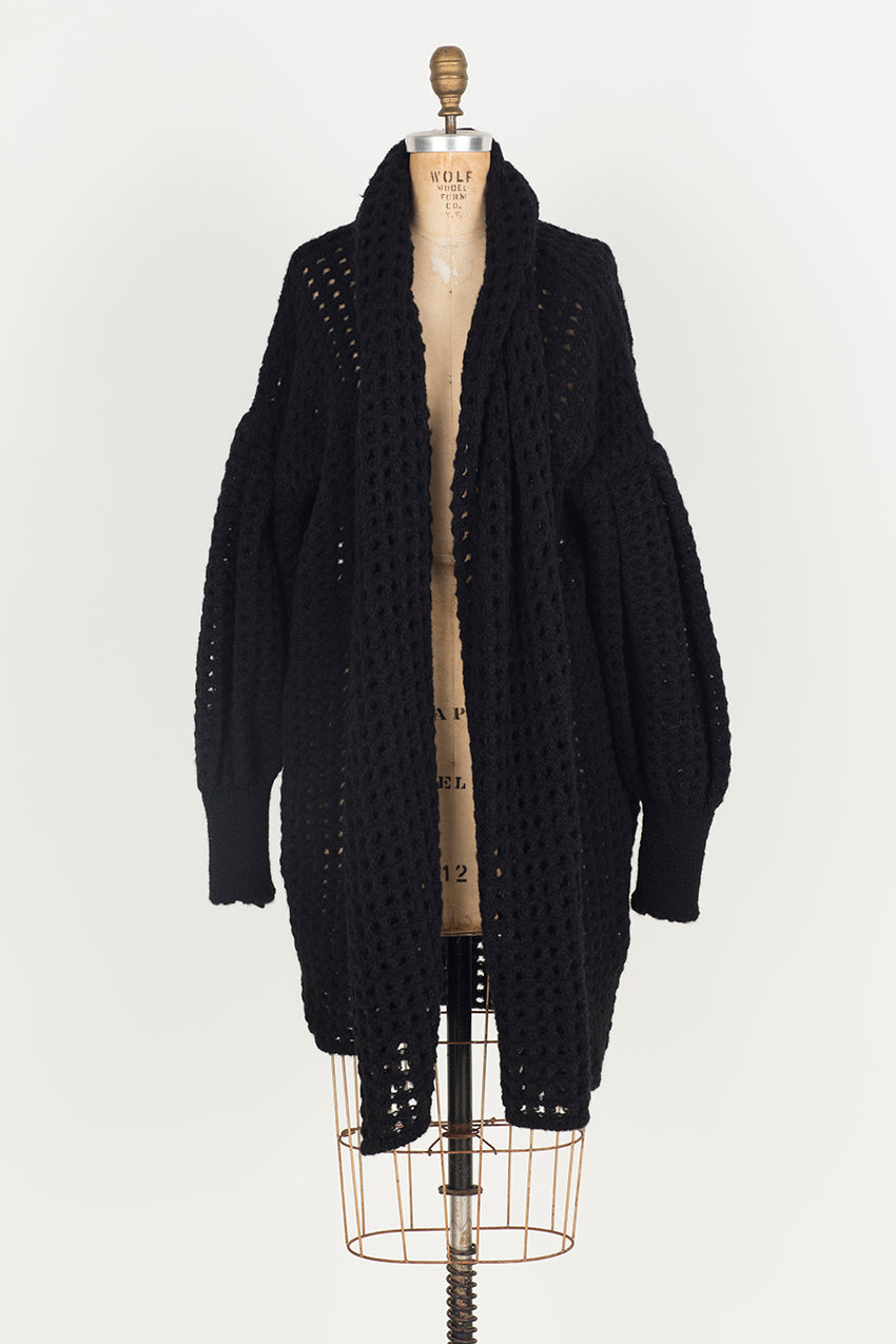 Balloon Sleeve Coatigan (Alpaca) - Forest