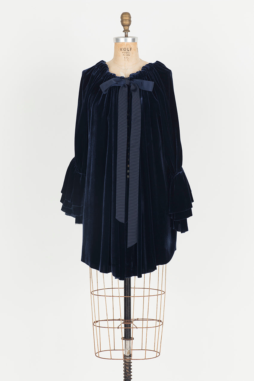 Silk Velvet Button Back Jacket / Top - Dusty Pink