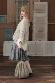 Pleated skirt (Linen) - Herringbone