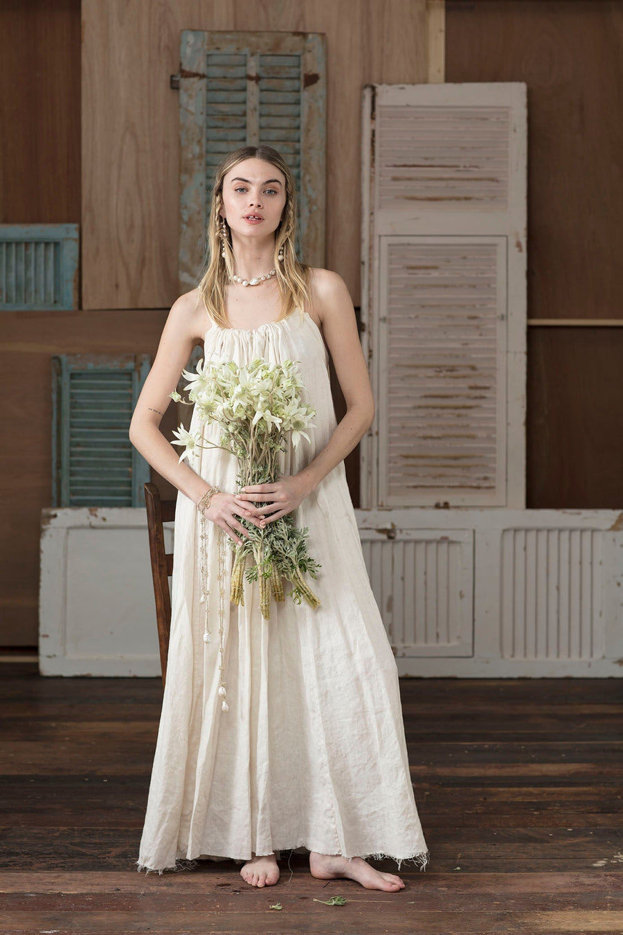 Maxi Dress (Linen) - Saffron Amano by Lorena Laing Maxi Dress (Linen) - Saffron Amano by Lorena Laing