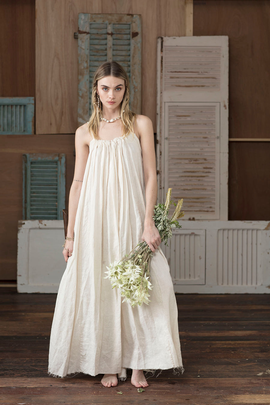 Maxi Dress (Linen) - Natural Amano by Lorena Laing Maxi Dress (Linen) - Natural Amano by Lorena Laing