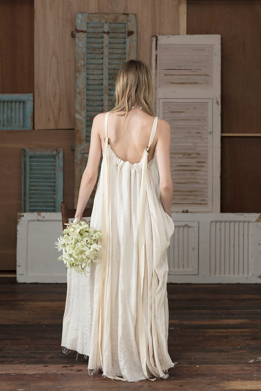 Maxi Dress (Linen) - Ecru Amano by Lorena Laing Maxi Dress (Linen) - Ecru Amano by Lorena Laing