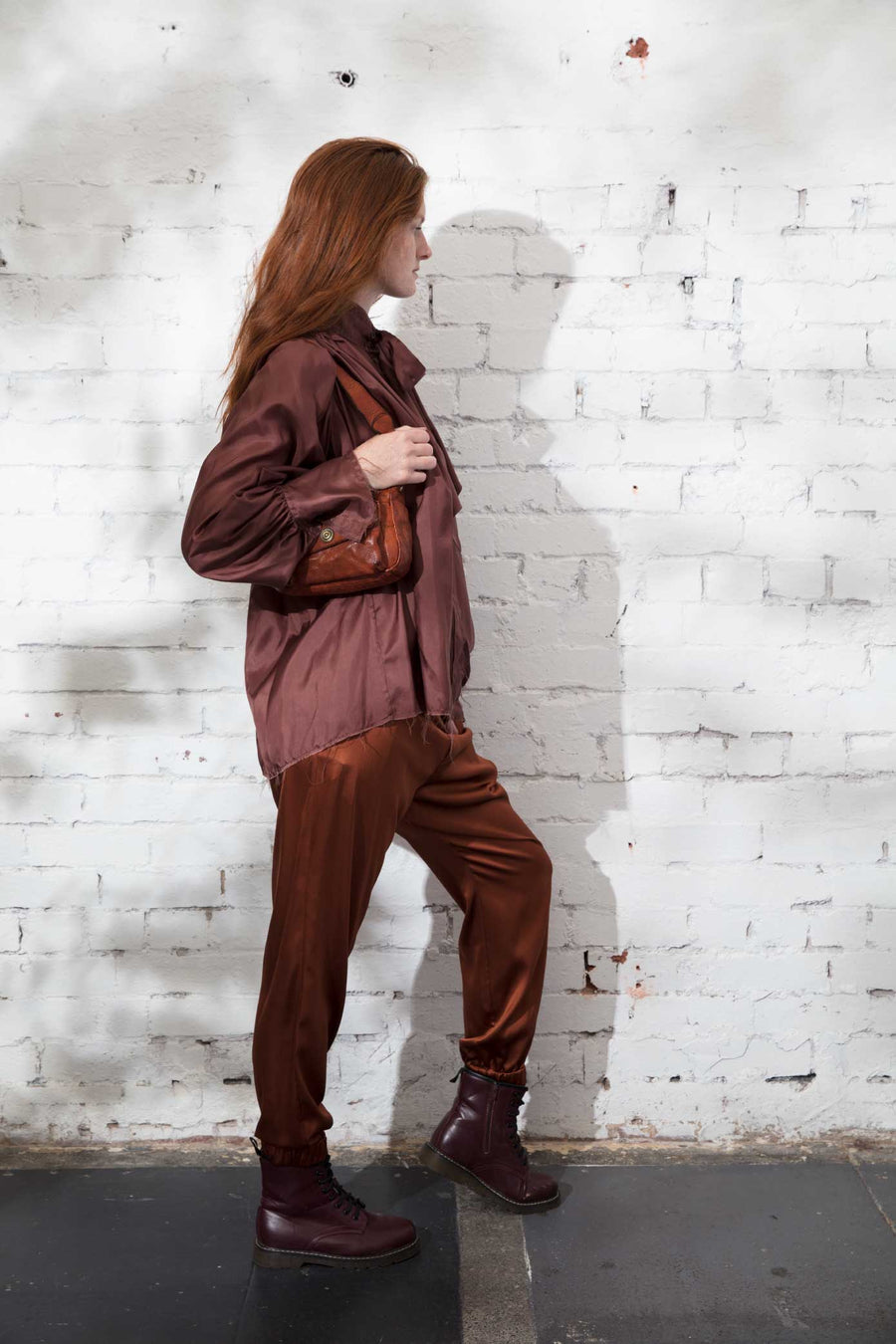 Cargo Style Pants (Silk) - Khaki Green