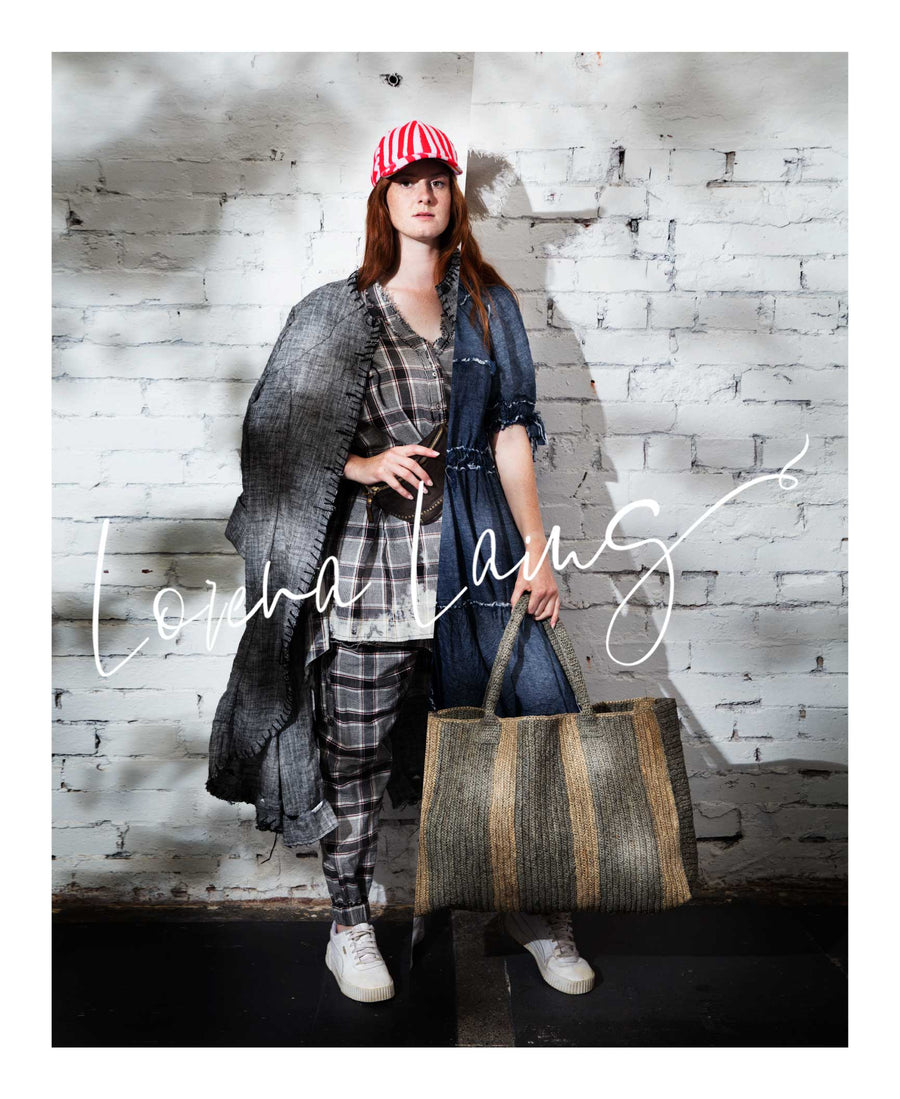 Maxi Riding Coat (Linen) - Herringbone Dark