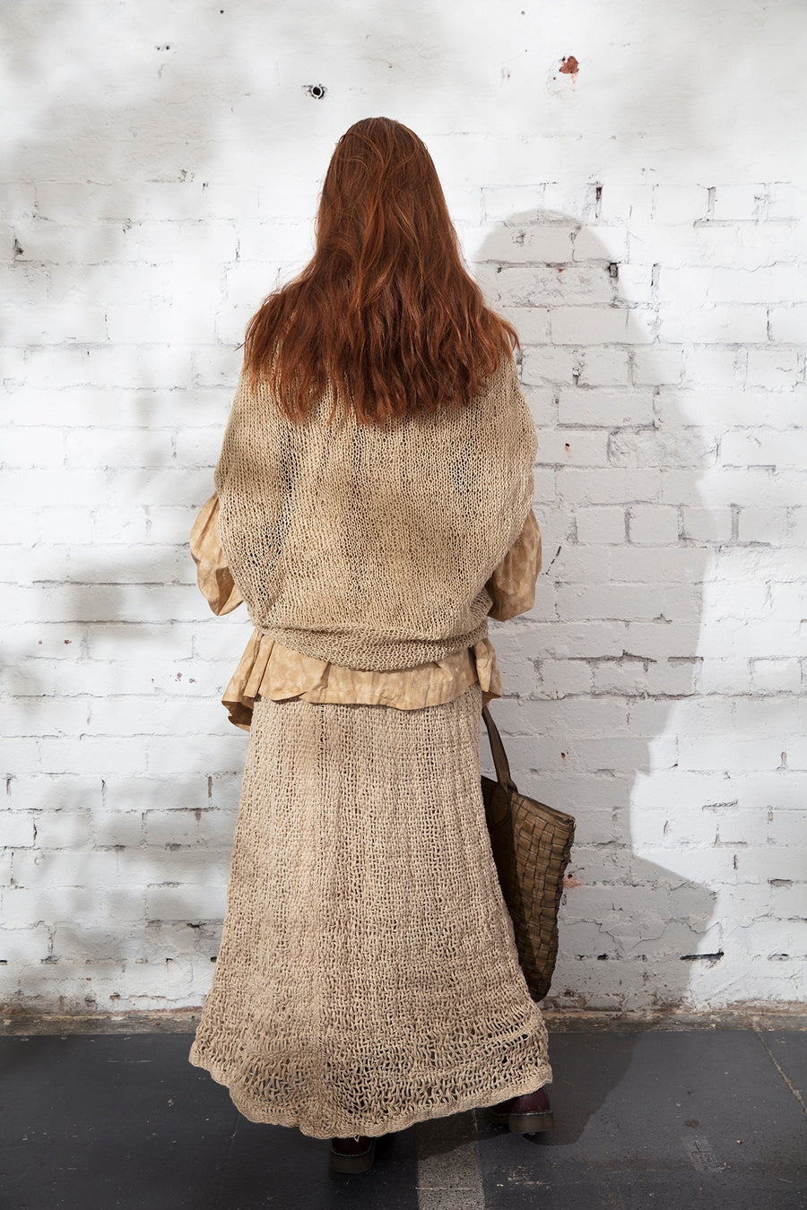 Hand Loom Maxi Skirt (Linen) Wheat