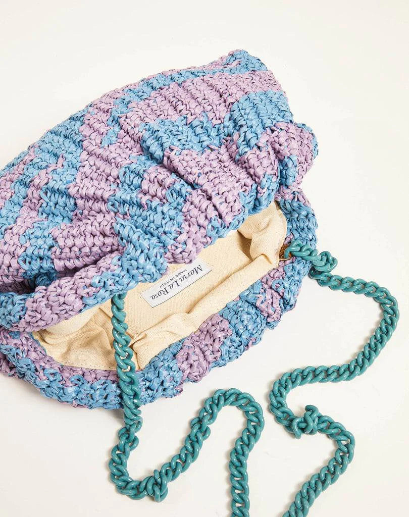 Maria La Rosa Game Crochet Animalier Bag - Blue / Pink