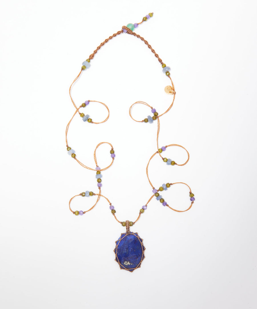 Short Tibetan Necklace - Lapiz Lazuli