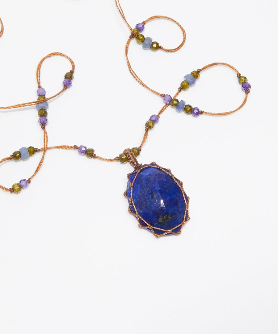 Short Tibetan Necklace - Lapiz Lazuli