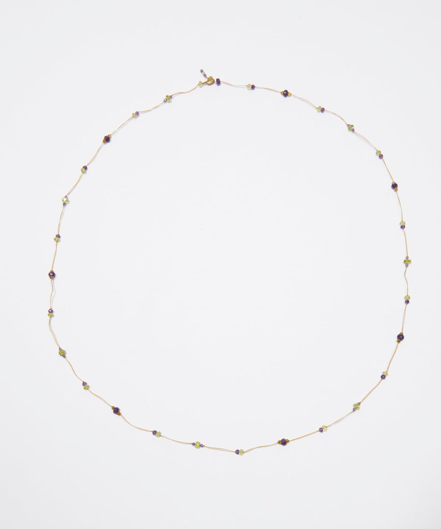 Loopy Duo Bracelets / Necklace - Peridot With Purple Amethyst
