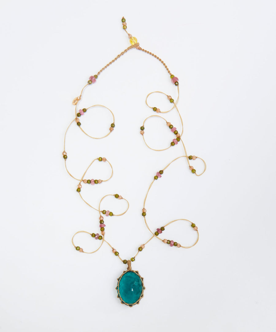 Short Tibetan Necklace - Blue Fluorite