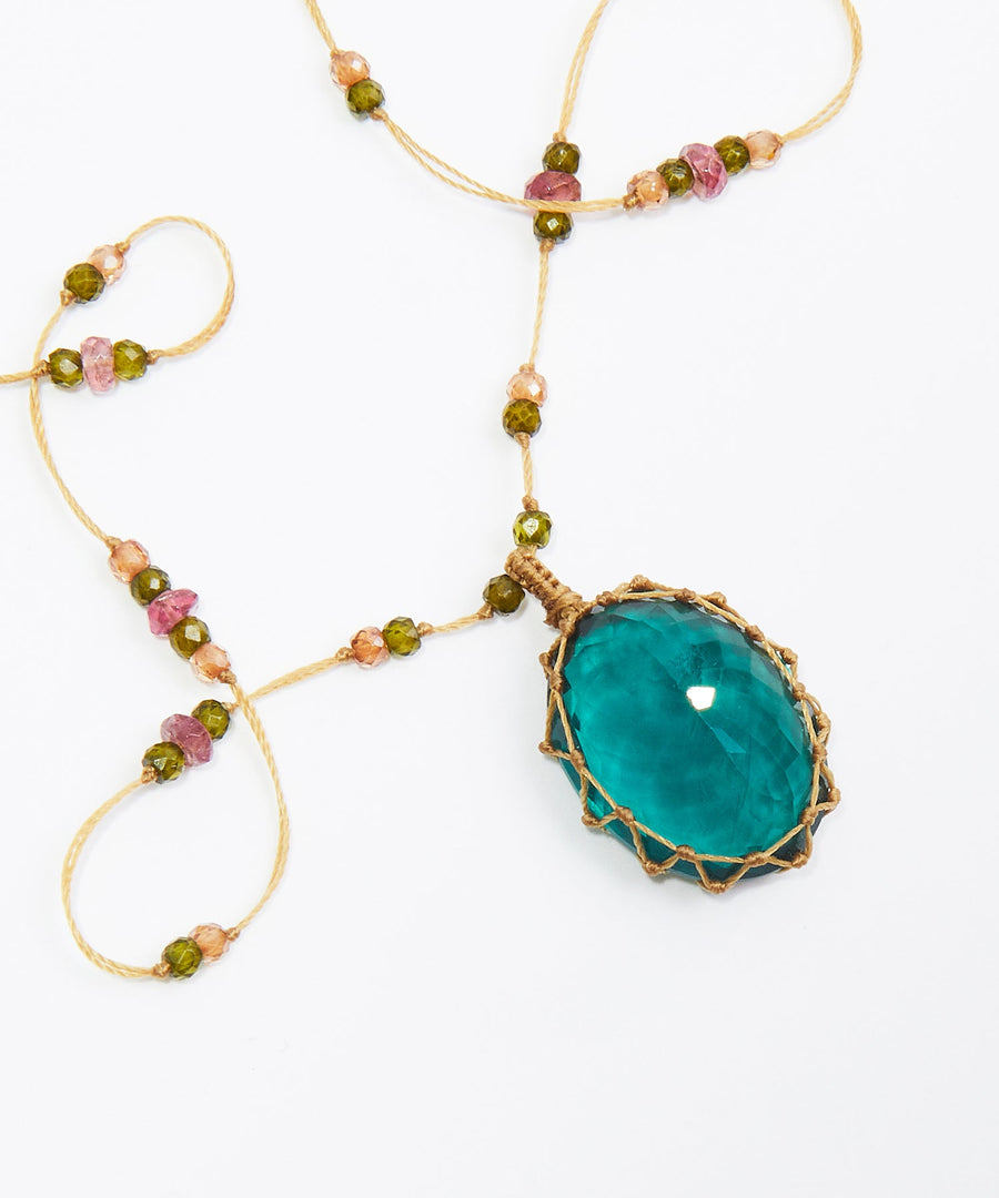 Short Tibetan Necklace - Blue Fluorite