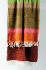 Ezcaray blanket - Mohair Green - Rust