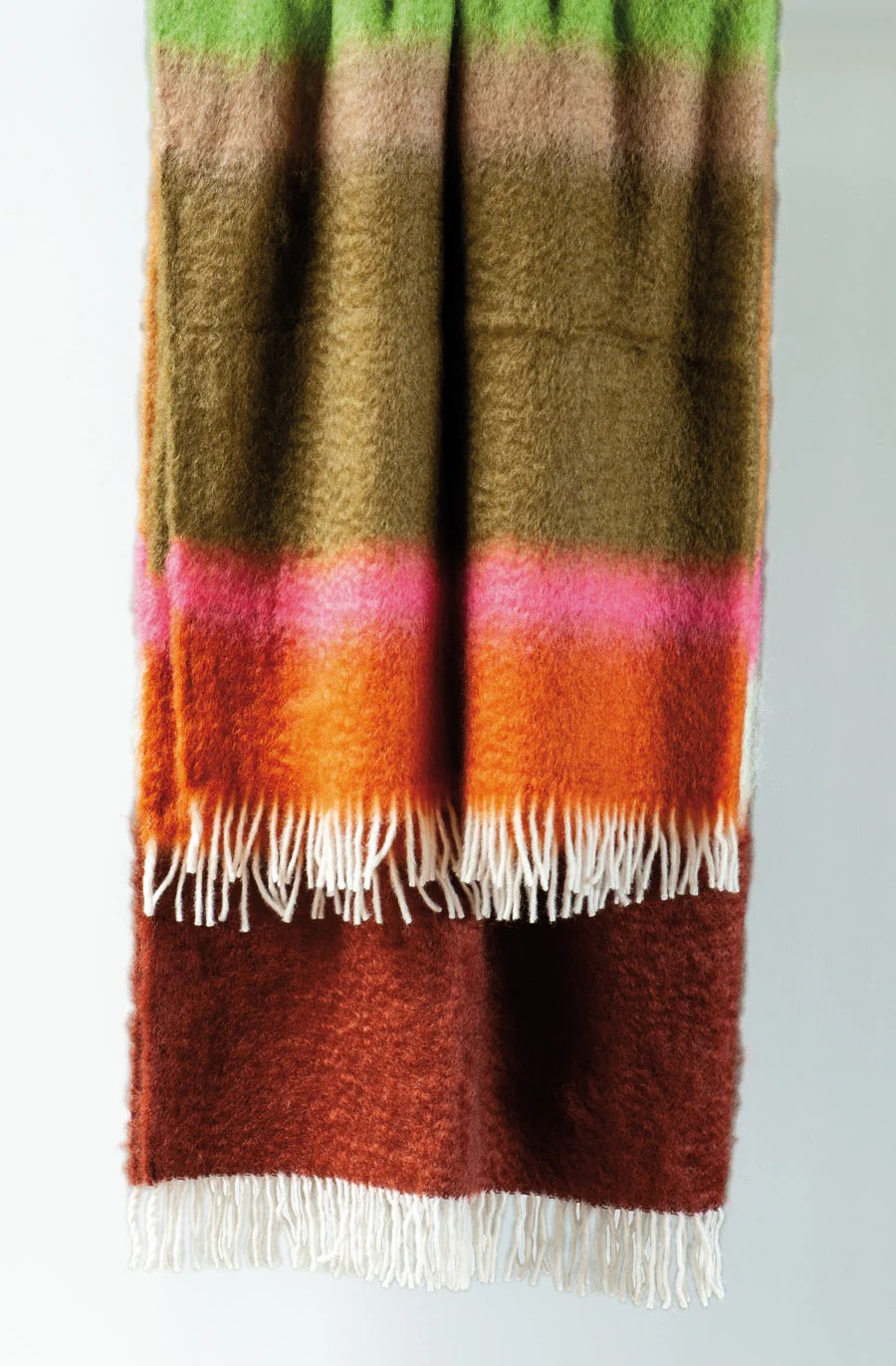 Ezcaray Blanket - Mohair Green - Rust