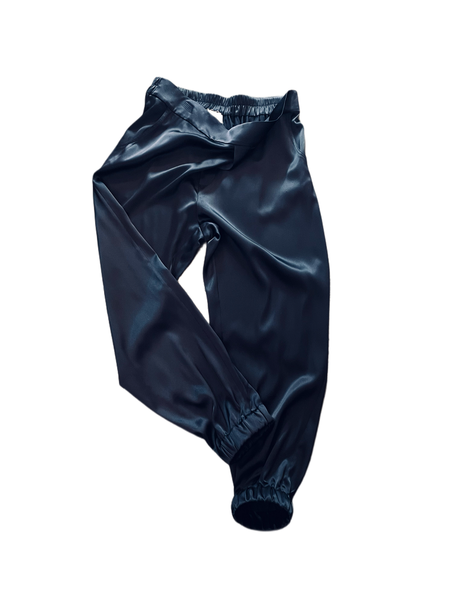 Cargo style pant with elasticated waistband - silk