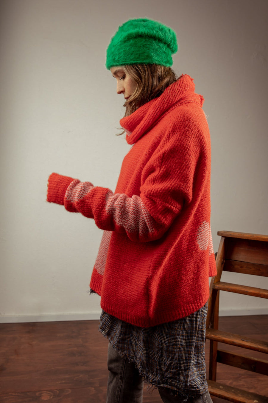 Cuffia Angora -Red