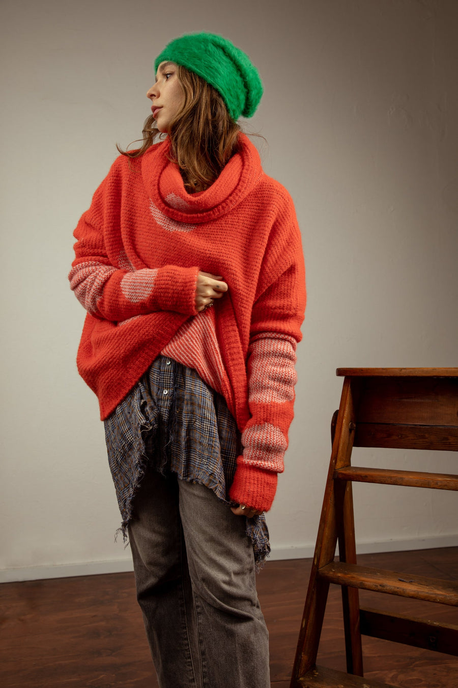 Cuffia Angora -Red