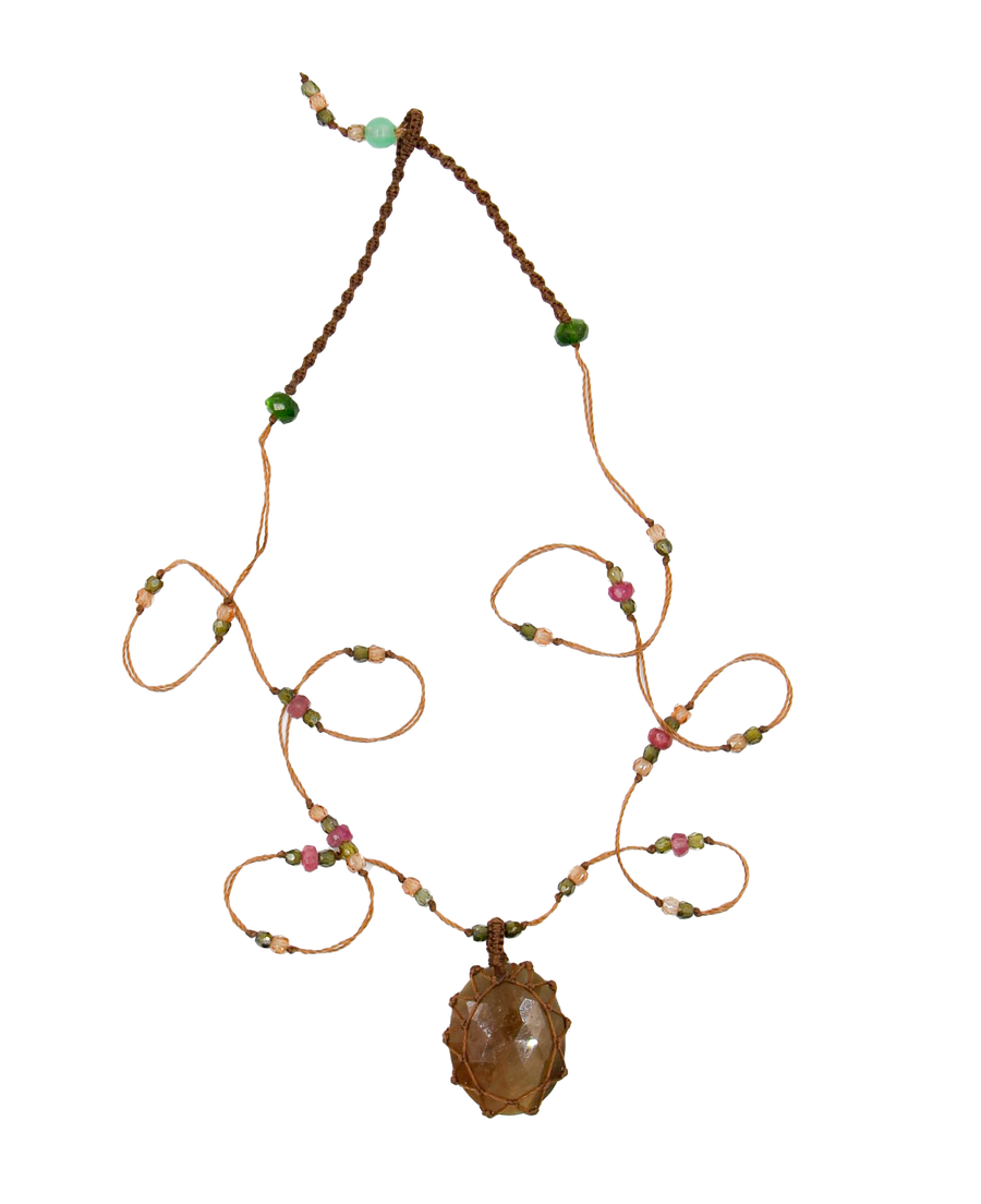 Short Tibetan Necklace - Corrundum Grey Sapphire